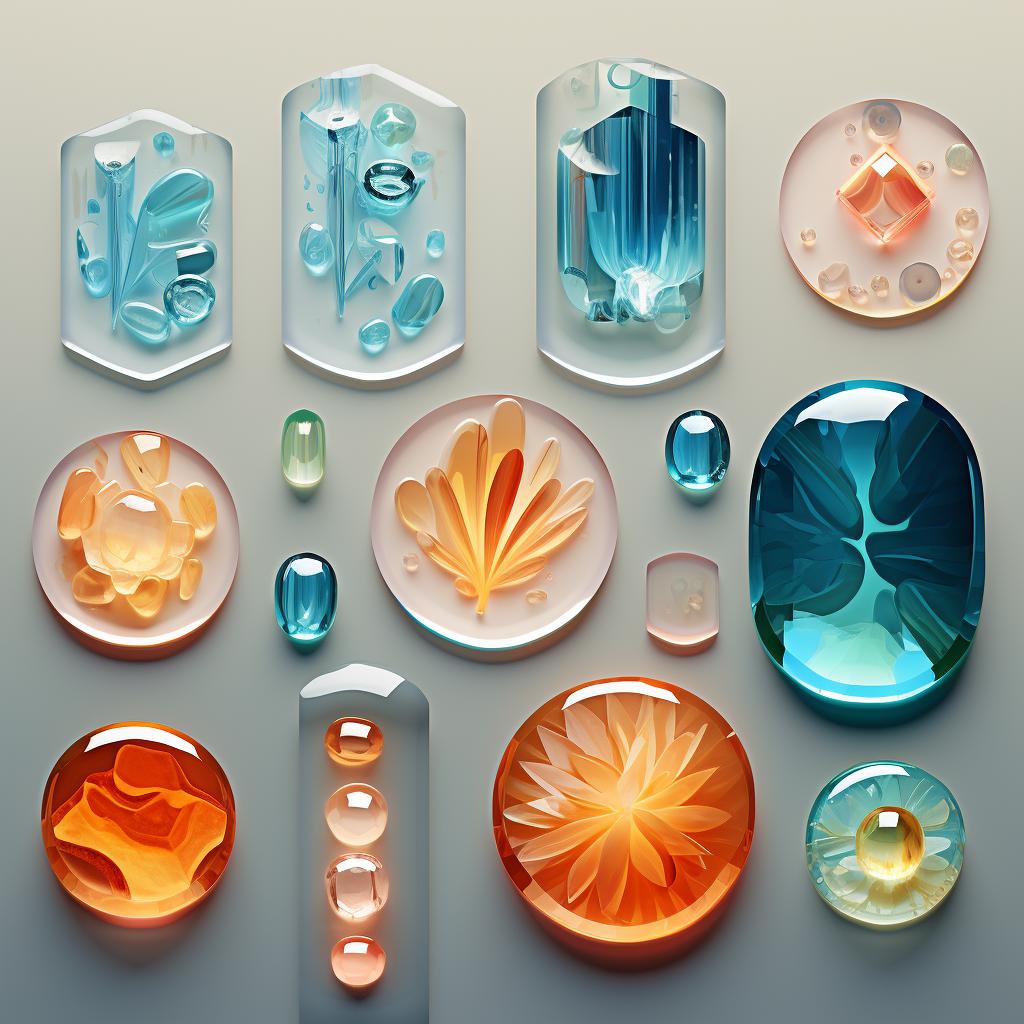 Resin jewelry pieces in molds left to cure